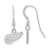 Rhodium Over Sterling Silver NHL Detroit Red Wings LogoArt Dangle Earrings