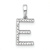 Rhodium Over 14k White Gold Diamond Letter E Initial Pendant
