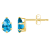 6x4mm Pear Shape Blue Topaz 10k Yellow Gold Stud Earrings