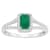 6x4mm Emerald Cut Emerald 1/4 ctw Diamond Rhodium Over Sterling Silver
Halo Ring