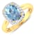 1.87ctw Blue Aquamarine and Diamond 14K Yellow Gold Halo Ring