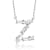 Initial Z Mixed Cut CZ Pendant Necklace In Sterling Silver 18 Inch