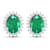 2.0ctw 14K White Gold  Zambian Green Emerald and White Diamond Halo Earrings