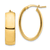 14k Yellow Gold 1" High Polished Oval Hoop Earrings