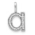 14K White Gold Diamond Lower Case Letter A Initial Pendant