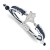 Stainless Steel MLB LogoArt Toronto Blue Jays Adjustable Cord Bracelet