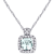 Aquamarine & Diamond 10K White Gold Pendant With Chain 0.62ctw