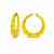 14K Yellow Gold Over Sterling Silver Bamboo Acrylic Hoops in Lemon