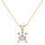 White Cubic Zirconia 14k Yellow Gold Pendant With Chain 1.00ctw