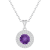 7mm Round Amethyst And White Topaz Accent Rhodium Over Sterling Silver
Double Halo Pendant w/Chain