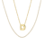 CZ Initial D Tennis Necklace And Pendant Set In 14K Gold Over Brass 4.05ctw