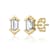 Baguette CZ Bezel-Set Stud Earrings In 14K Gold Over Sterling Silver