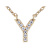 CZ Initial Y Station Necklace In 18K Gold Over Sterling Silver 0.08ctw