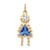 10k Yellow Gold Blue Sapphire Simulant September Birthstone and Clear
Cubic Zirconia Girl Charm