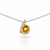 Natural Yellow Citrine Sterling Silver Round Shape Pendant with Chain