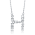 Initial H Mixed Cut CZ Pendant Necklace In Sterling Silver 18 Inch