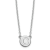 Rhodium Over Sterling Silver Tiny Circle Block Letter C Initial Necklace
