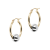 14K Yellow Gold Two-tone Beaded 3/4" Hoop Earrings