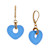 Gold Tone Glass Heart Drop Leverback Earrings
