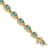 14k Yellow Gold and 14k White Gold Oval Gemstone Blue Topaz Bracelet