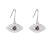 Green Lab Alexandrite Rhodium Over Sterling Silver Evil Eye Earrings