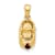 10k Yellow Gold 3D January Birthstone Garnet Simulant Baby Shoe Charm