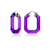 14K Yellow Gold Over Sterling Silver Acrylic Hoops in Purple