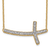14K Yellow Gold Lab Grown Diamond VS/SI GH, Sideways Cross 18 Inch Necklace