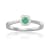 Rhodium Over Sterling Silver Round Emerald and Moissanite Halo Ring
