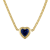 14K Yellow Gold Over Sterling Silver Lab Created Sapphire Heart Curb
Chain Necklace 1.2ctw