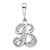 Rhodium Over 14k White Gold Solid Polished Script Filigree Textured
Letter B Initial Pendant