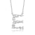 Initial E Mixed Cut CZ Pendant Necklace In Sterling Silver 18 Inch