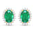 2.0ctw 14K Yellow Gold  Zambian Green Emerald and White Diamond Halo Earrings
