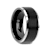ASTON Black Brushed Center Tungsten Ring with Polished Beveled Edges 10mm