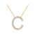 White Lab-Grown Diamond F-G SI 14K Yellow Gold Over Silver "C"
Initial Station Necklace 0.50ctw