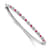 Rhodium Over 14k White Gold Ruby and Diamond Bangle