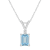 7x5mm Emerald Cut Aquamarine with Diamond Accent 14k White Gold Pendant
With Chain