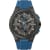 Bulova Men's Maquina Black Dial, Blue Rubber Strap Watch