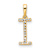 14k Yellow Gold Diamond Letter I Initial Pendant