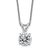 Rhodium Over 14K Gold 2 ct. 8.0mm Round G H I True Light Moissanite
Solitaire Pendant with Chain