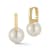 Rachel Zoe 14K Gold Over Brass Simulated Pearl Huggie Hoop Drop Earrings
