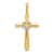14K Yellow Gold Diamond Cross with Heart Pendant 0.009ctw