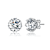 CZ Stud Earrings In Sterling Silver 3.8ctw