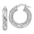 Rhodium Over 14k White Gold 1" Textured Twisted Round Hoop Earrings