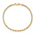 14k Yellow Gold 3mm Diamond-Cut Quadruple Rope Chain Bracelet