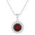 7mm Round Garnet and White Topaz Accent Rhodium Over Sterling Silver
Halo Pendant w/Chain