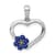 Rhodium Over 14k White Gold Diamond and Sapphire Heart with Flower Pendant