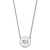 Rhodium Over Sterling Silver LogoArt Chi Omega Large Enamel Pendant Necklace