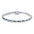 Sapphire Color CZ Tennis Bracelet In White Rhodium Over Brass