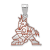 Rhodium Over Sterling Silver NHL LogoArt Arizona Coyotes Large Enamel Pendant